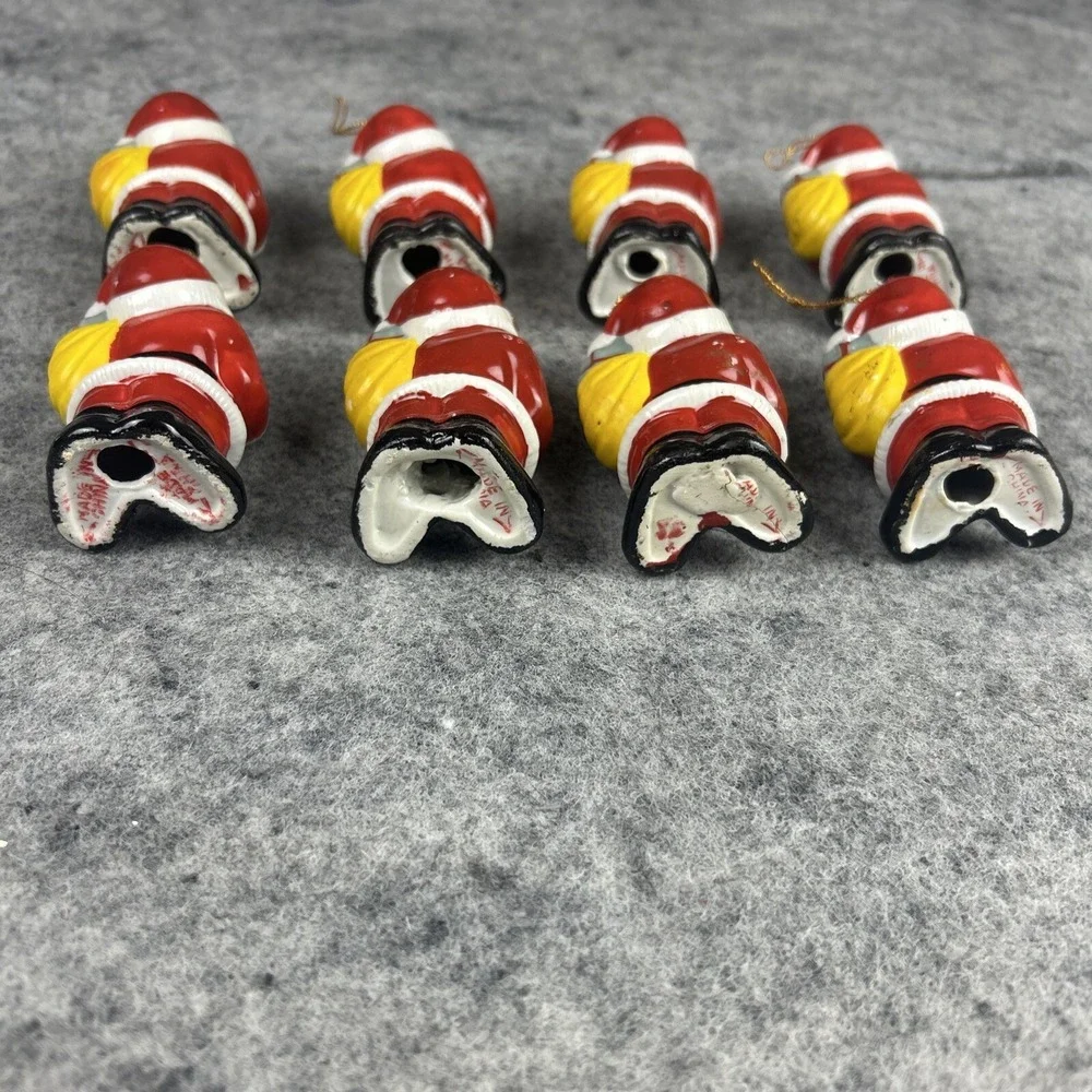 Lot of 8‎ Vintage Christmas Ornament Santa Claus Red White Ceramic Tree Decor